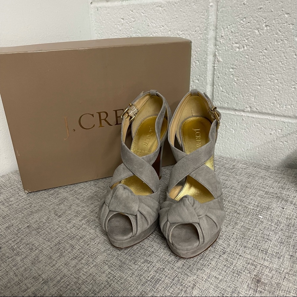 J. Crew Love Me Knot Suede Platform Heel NEW IN BOX